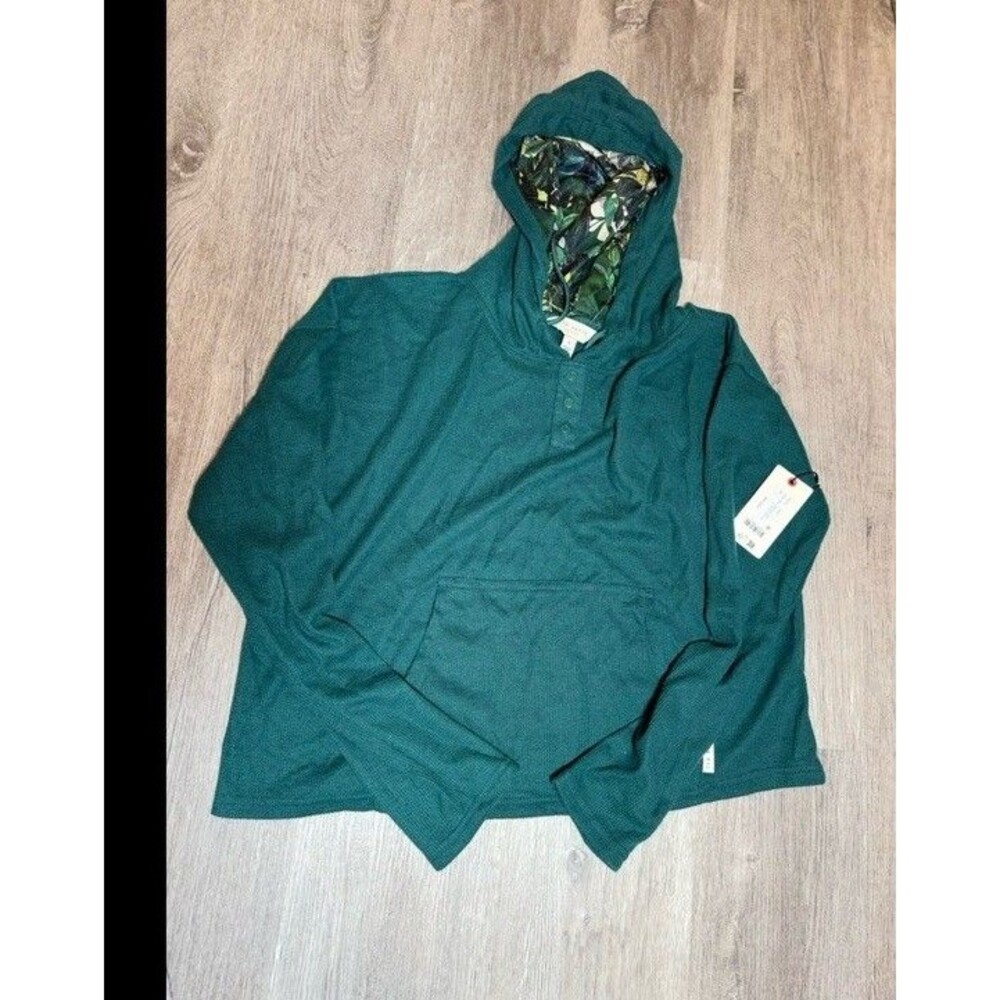 Ted Baker‎ Ponderosa Pine Hooded Sweatshirt Flourish long john waffle NWT Large